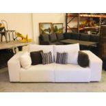 A large contemporary style cream sofa by Perobell (approx. W240cm D105cm H60cm)