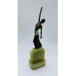 An Art Deco sculpture in spelter (H21.5cm W5.5cm)