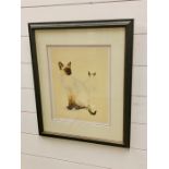 A Framed print of cats signed by Ben Woodhouse