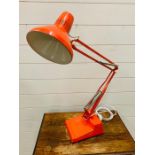 A Ledu, Swedish 1970's Anglepoise lamp in orange