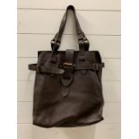 Mulberry vintage Elgin natural leather brown with bronze hardware bag