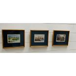 Three signed prints of oriental scenes all framed and numbered