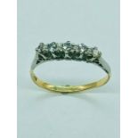 A five stone Diamond ring set in 18ct gold (1.65g)