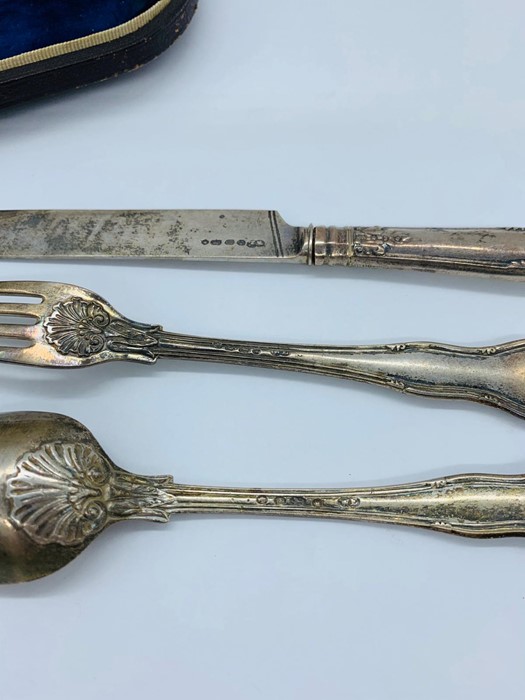 A silver boxed Christening set of knife, fork and spoon. - Image 3 of 3