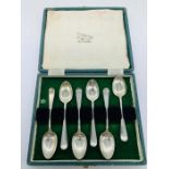 A cased set of six silver teaspoons 1919 Cooper Brothers & Sons