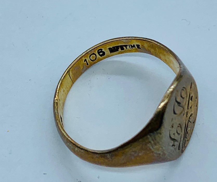 9ct gold signet ring (4.12g) - Image 3 of 3