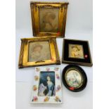 A Selection of five miniature portrait prints of various ages.