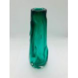 A Whitefriars Knobbly Cased Green Lamp Base H 25cms c.1964