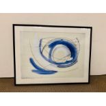 A large framed abstract picture