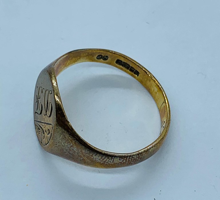 9ct gold signet ring (4.12g) - Image 2 of 3