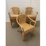 Five rattan stackable chairs