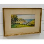A framed print of "Three Cliffs from Oxywich" by G.M Avondale