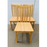 Three pine kitchen chairs