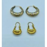 Two Pairs of 9ct yellow gold earrings (2.78g)