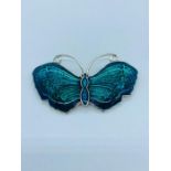 A silver and enamel Butterfly brooch