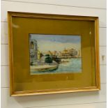 A watercolour of a Venetian scene unsigned