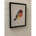 A framed print "Red Capped Robin" by Inaluxe