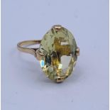 A Cocktail ring in 9ct gold with a central Citrine stone.