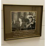 A framed photograph of Princess Elizabeth and the Duke of Edinburgh