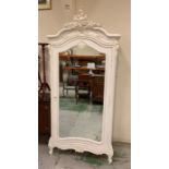 A French style ornate wardrobe with large looking glass to front (235cm x 100cm)