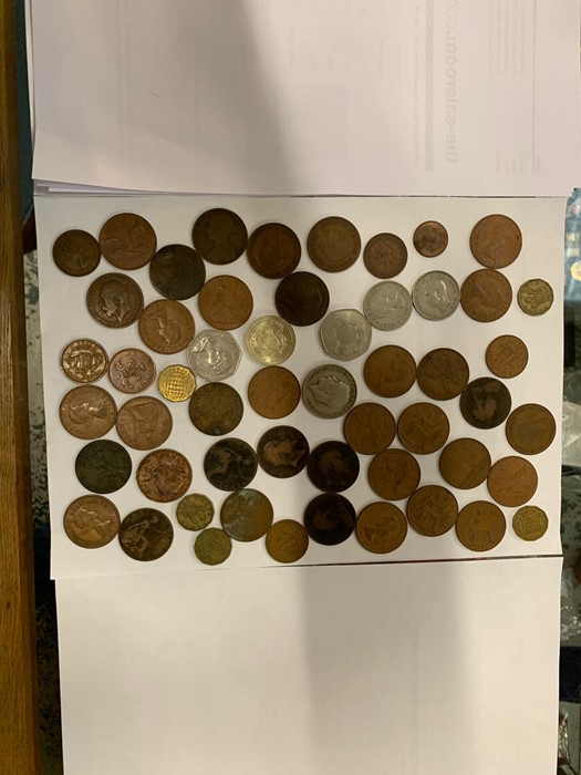 A small selection of coins, UK, variety of denominations, years and conditions.
