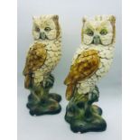 A pair of Stoneware Owls