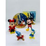 A selection of Walt Disney china and toys including Fantasia items