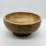 A turned wooden bowl (diam 24cm)