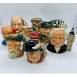A selection of ten small Royal Doulton Toby jugs