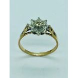 A 9ct yellow gold diamond cluster ring