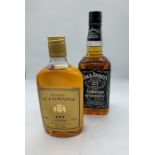 A bottle of Jack Daniels 70cl and Gaston de Lagrange Cognac 500ml