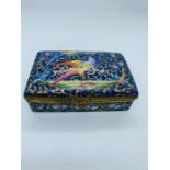 A signed hand painted porcelain trinket box