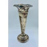 A silver trumpet vase, Birmingham
