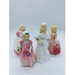 Four small Royal Doulton ladies, Rose, Cookie, Bridesmaid and Tinkle Bell