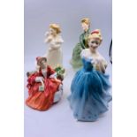 Four Royal Doulton figurines Enchantment, Lambing Time, Lydia & Grace