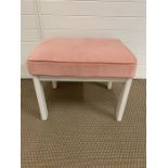 G Plan vanity stool with pink velvet seat pad