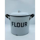 A vintage enamel Flour bin