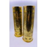 Pair of 1918 Trench Art shell cases