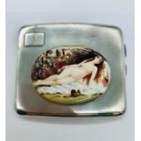 A silver case with enamel pictorial nude image circa 1927