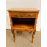 Reproduction side table with drawer and brass handles