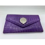 Smythson purple wallet/purse (18cm x 10cm)