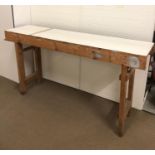 A pine garage work bench (W190cm D47cm H100cm)