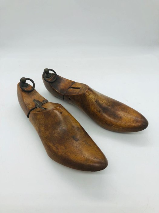 A pair of wooden shoe lasts