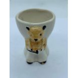 A Vintage Sooty Egg Cup 1950's from the Keele Street Pottery Company.