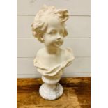 A Classical Bust on Marble base , signed to back G Bessi.
