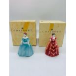 Two boxed Coalport figures, Flora and Harriet (H8.5cm)