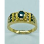 A Gents 14ct (585) signet ring with citrine stones (4.15g)