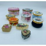 A selection of enamel boxes