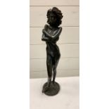 A standing Bronze of a Lady signed and dated '98.