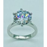 A silver mounted substantial cz dress ring
